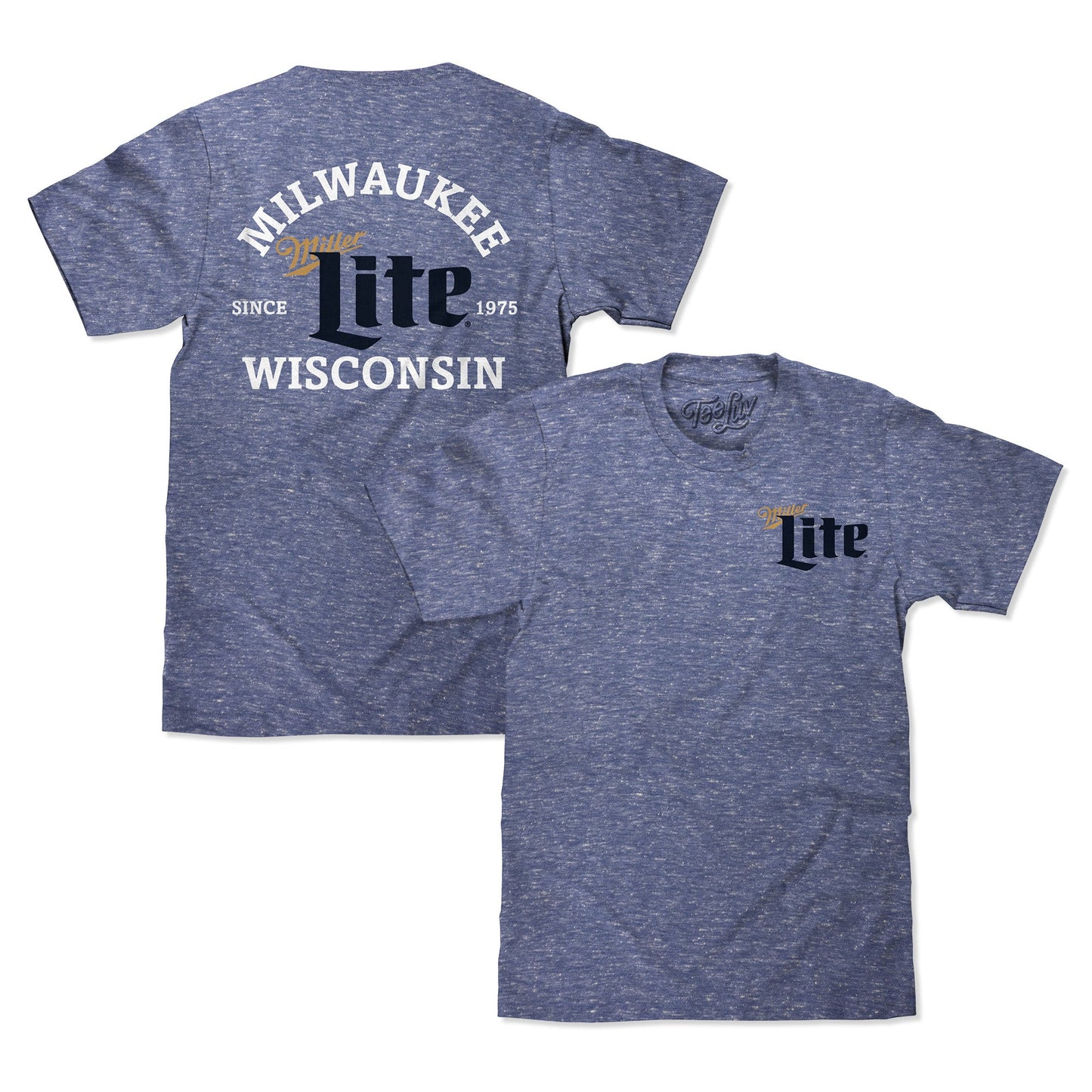 Miller Lite Milwaukee Wisconsin Mens T Shirt Officially Licensed Blue
