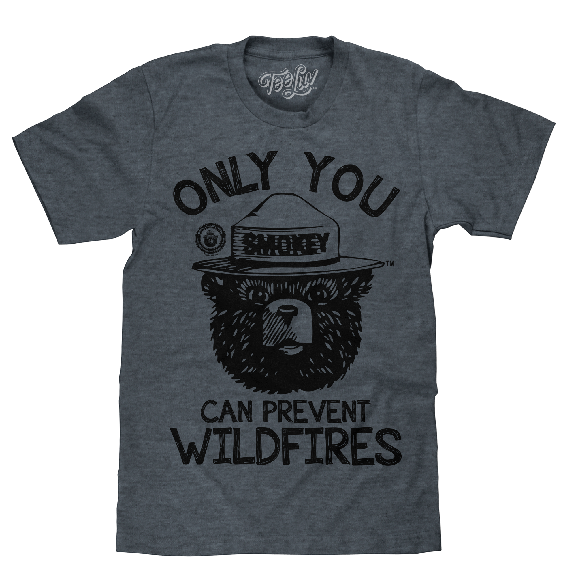 Smokey Bear Only You Can Prevent Wildfires T-Shirt - Indigo