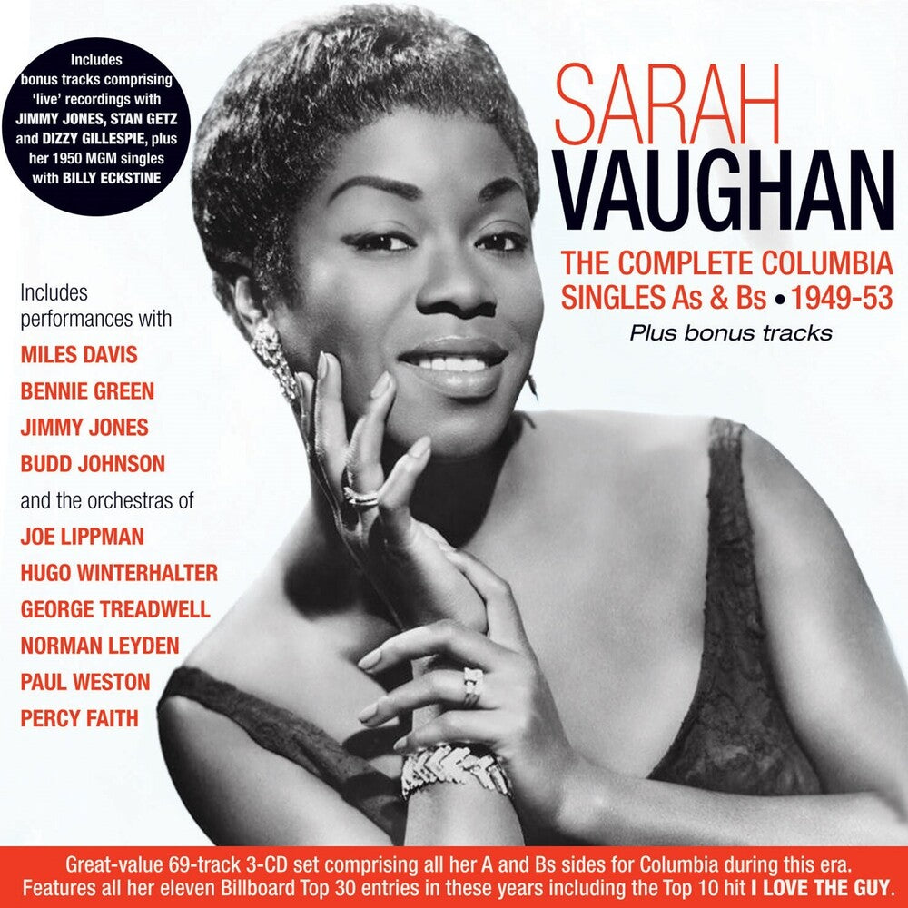 the album cover for Sarah Vaughan - Complete Columbia Singles As & Bs 1949-53