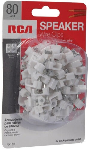 Rca Ah12r Speaker Wire Clips W/nails 80 Count Wht - Rca Ah12r Speaker Wire Clips W/nails 80 Count Wht - Speakers
