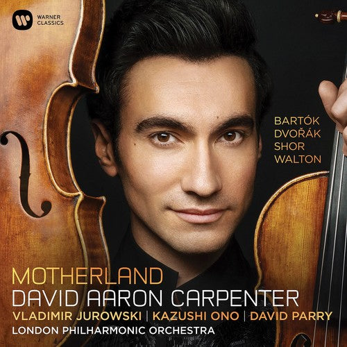 the album cover for David Carpenter Aaron - Motherland: Dvorak Bartok Shor Walton