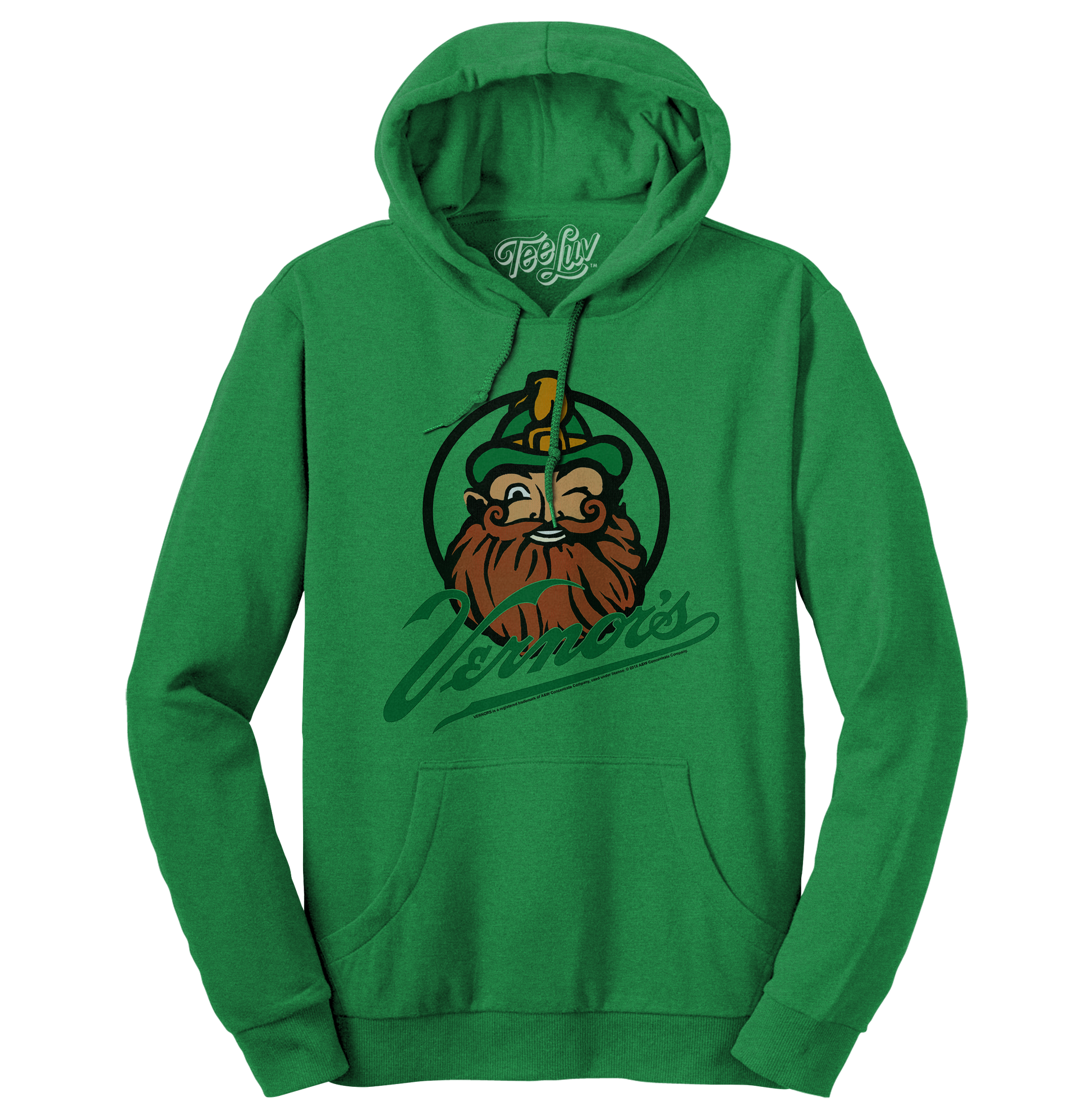 Vernor's Ginger Ale Woody Gnome Hooded Sweatshirt Hoodie Officially Licensed - Kelly Green