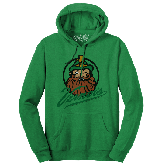 Vernor's Ginger Ale Woody Gnome Hooded Sweatshirt Hoodie Officially Licensed - Kelly Green