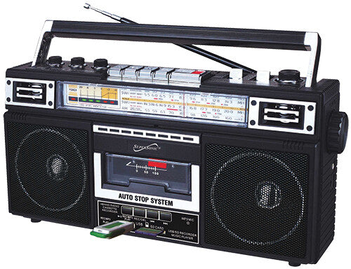 Supersonic Sc-3201tbtblk Bt Retro Radio Cass Black - Supersonic Sc-3201tbtblk Bt Retro Radio Cass Black - Speakers