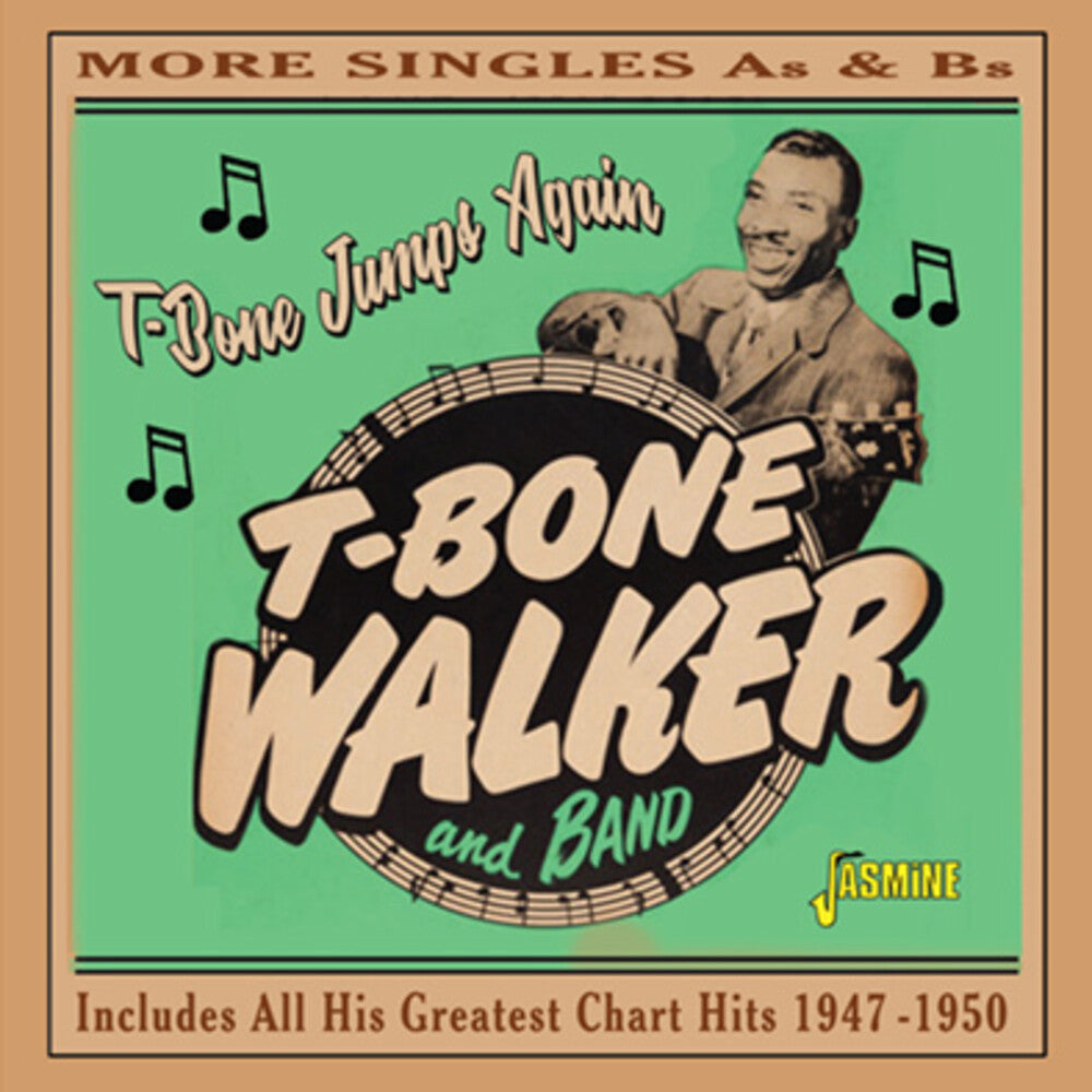 the album cover for T-Bone Walker - T-Bone Jumps Again: More Singles As & Bs - Includes All His Greatest Chart Hits 1947-1950