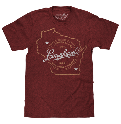 Leinenkugel's Wisconsin Mens T Shirt Officially Licensed Red