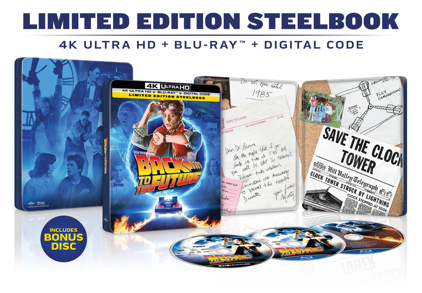 Back to the Future Limited Edition Steelbook (4K Ultra HD + Blu-ray™ + Digital Code) [TEMPORARILY PRE-SOLD OUT: Expected Availability October 14, 2025!]