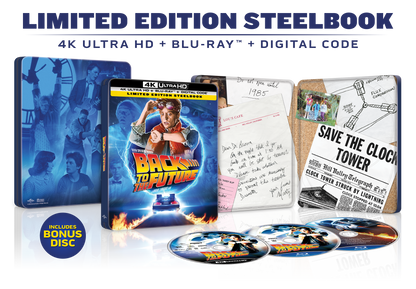 Back to the Future Limited Edition Steelbook (4K Ultra HD + Blu-ray™ + Digital Code) [TEMPORARILY PRE-SOLD OUT: Expected Availability October 14, 2025!]