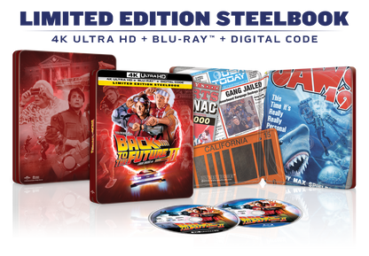 Back to the Future Part II Limited Edition Steelbook (4K Ultra HD + Blu-ray™ + Digital Code) [TEMPORARILY PRE-SOLD OUT: Expected Availability October 14, 2025!]