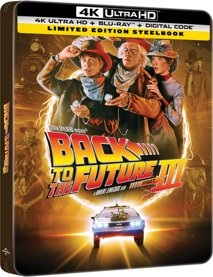 Back to the Future Part III Limited Edition Steelbook (4K Ultra HD + Blu-ray™ + Digital Code) [TEMPORARILY PRE-SOLD OUT: Expected Availability October 14, 2025!]