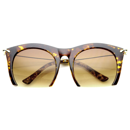 Trendy Women's Fashion Half Frame Cat Eye Sunglasses 9651