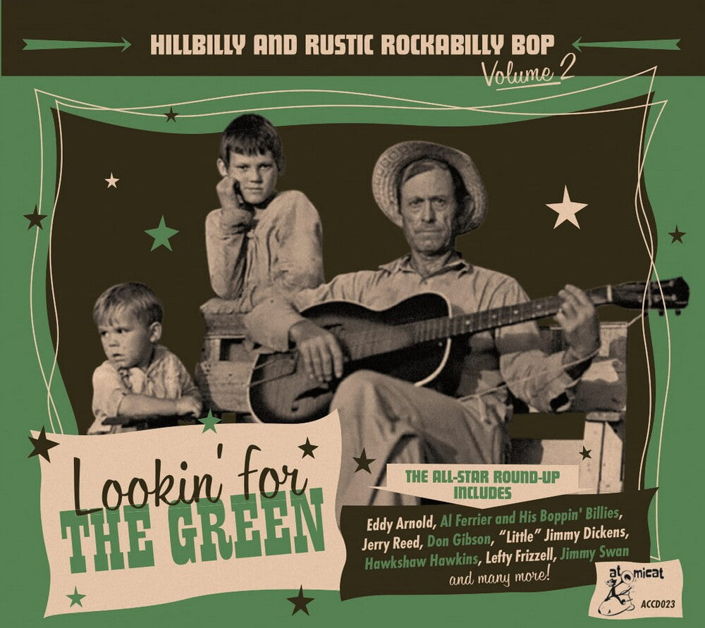 the album cover for Hillbilly And Rustic Rockabilly Bop 2 / Various - Hillbilly And Rustic Rockabilly Bop 2: lookin' For The Green (VariousArtists)