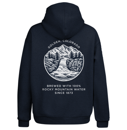 Coors Banquet Beer Double Sided Graphic Hooded Sweatshirt Hoodie Officially Licensed - Navy Blue