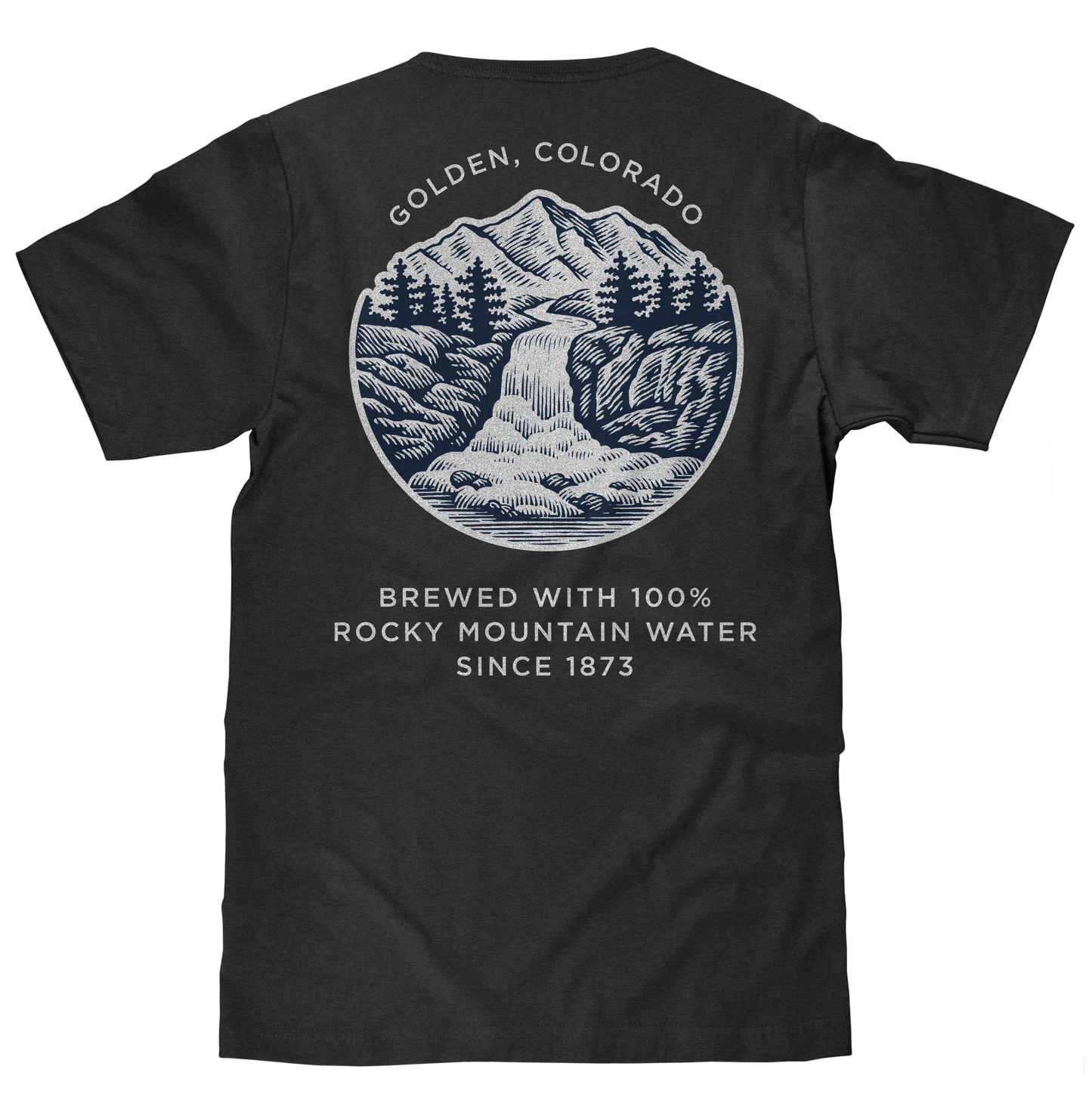 Made in the USA Coors Banquet Golden Colorado Front and Back Beer Mens T Shirt Officially Licensed Asphalt Gray