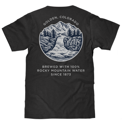 Made in the USA Coors Banquet Golden Colorado Front and Back Beer Mens T Shirt Officially Licensed Asphalt Gray