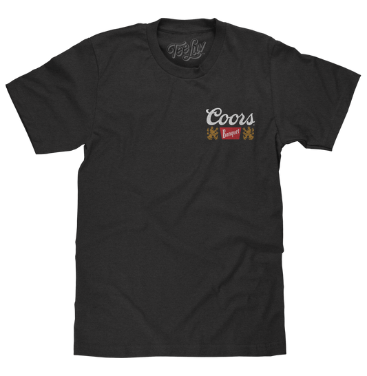Made in the USA Coors Banquet Golden Colorado Front and Back Beer Mens T Shirt Officially Licensed Asphalt Gray