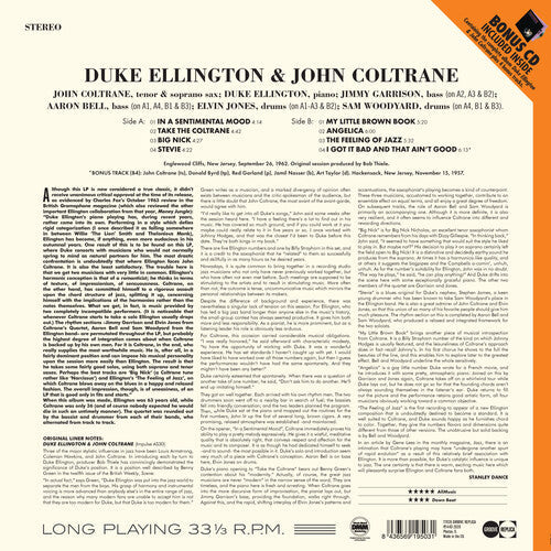Duke Ellington & John Coltrane [180-Gram LP With Bonus Tracks & Bonus CD] Vinyl Record