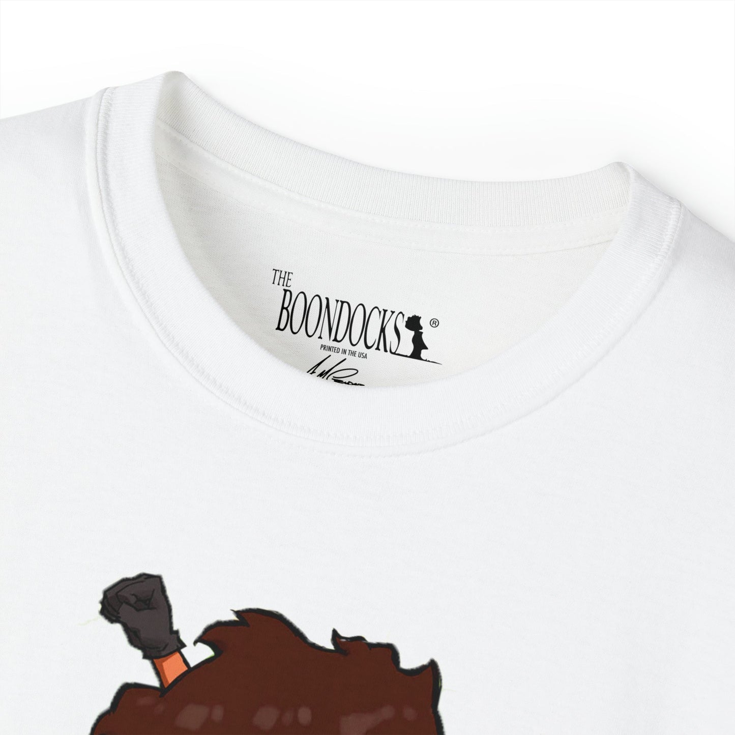 The Boondocks - Huey Fist White Eco Mens T Shirt