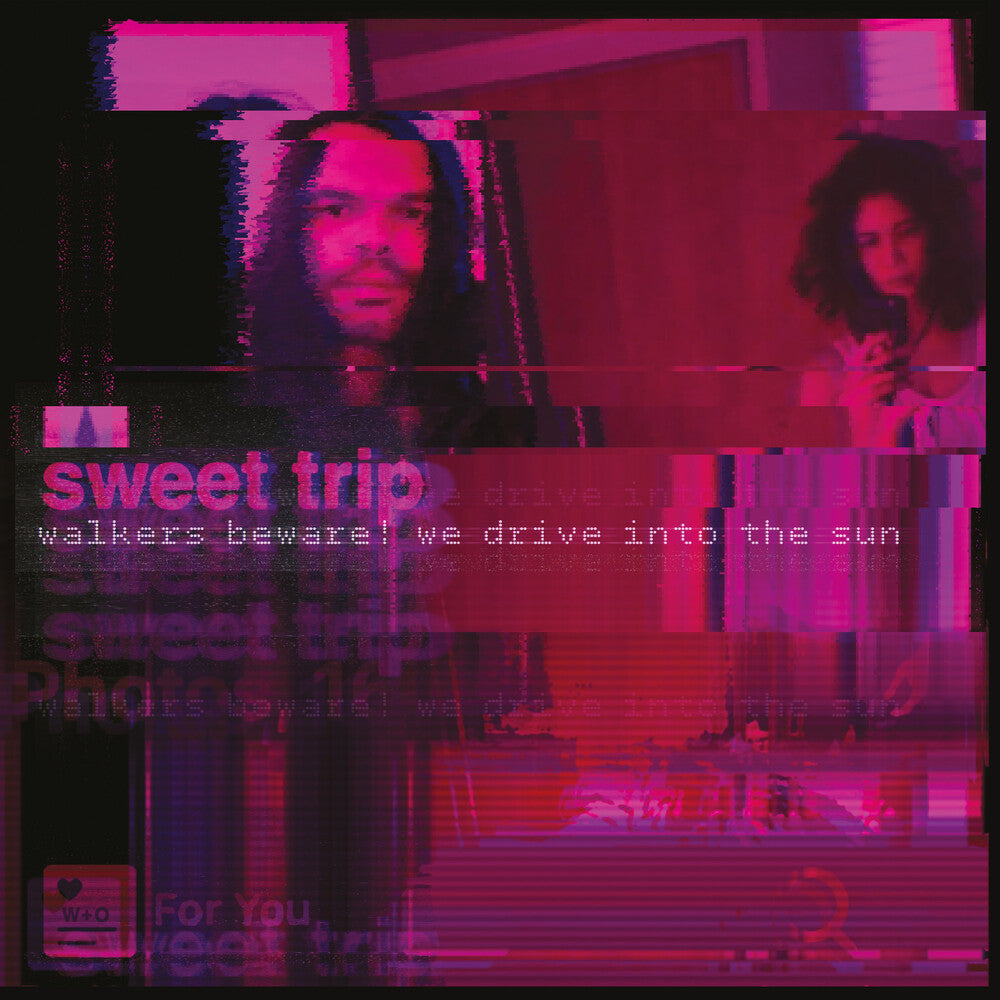 the album cover for Sweet Trip - Walkers Beware! We Drive Into the Sun / Stab/Slow (Teal Vinyl)