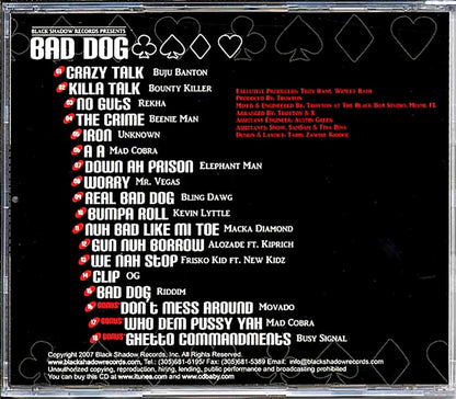 Buju Banton, Busy Signal, Bounty Killer, Mad Cobra, Etc. - Bad Dog (rhythm: "Bad Dog") Music CD