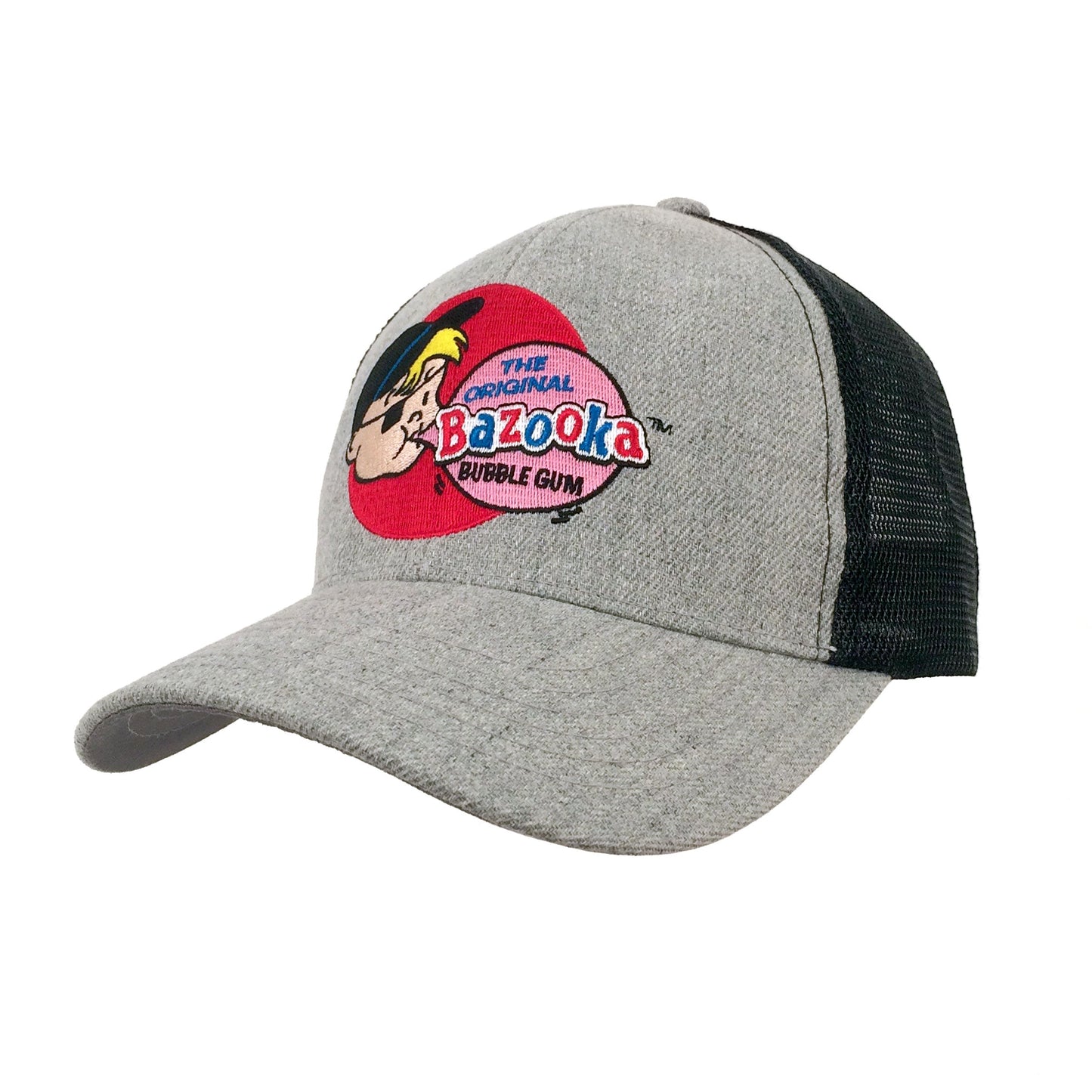 Bazooka Bubble Gum Bazooka Joe Baseball Cap Hat Officially Licensed - Gray and Black
