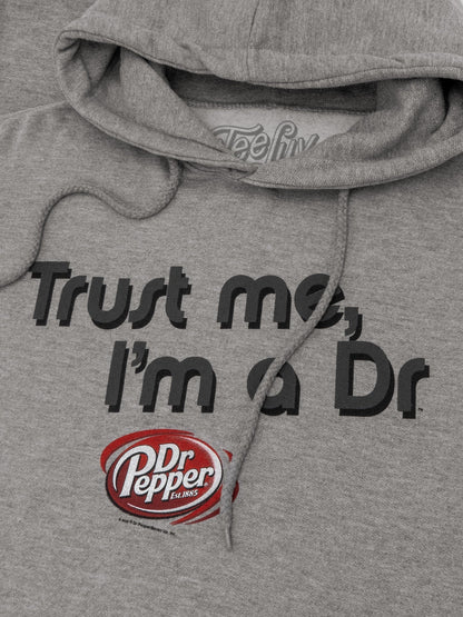 Dr Pepper Trust Me I'm a Dr Hooded Sweatshirt Hoodie Officially Licensed - Oxford Gray