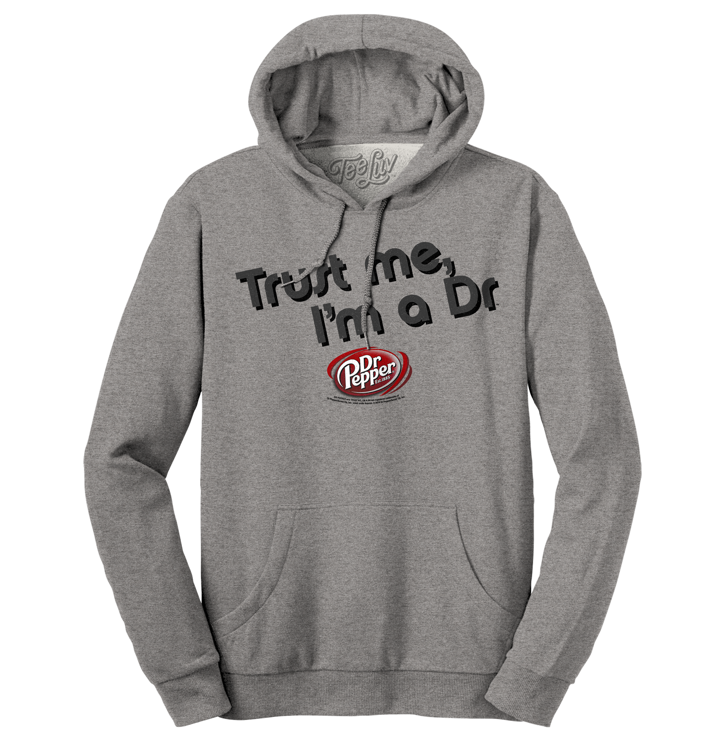 Dr Pepper Trust Me I'm a Dr Hooded Sweatshirt Hoodie Officially Licensed - Oxford Gray