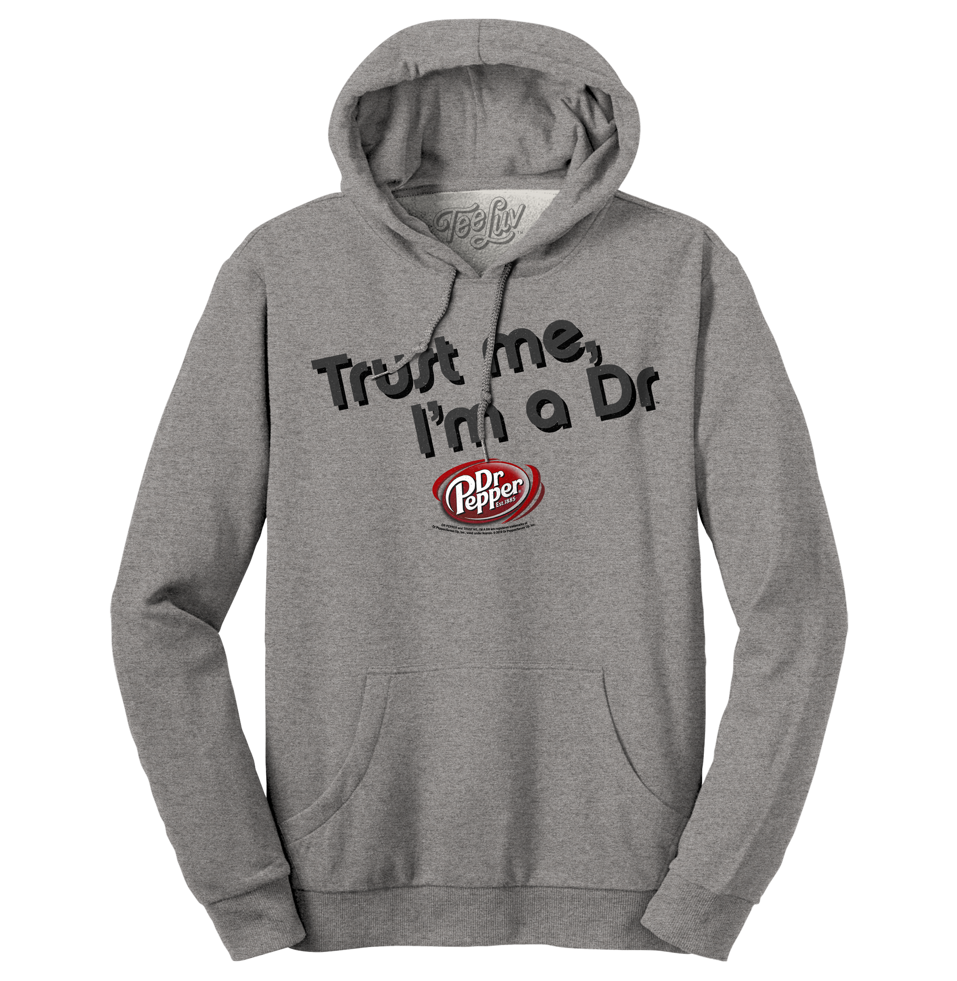 Dr Pepper Trust Me I'm a Dr Hooded Sweatshirt Hoodie Officially Licensed - Oxford Gray