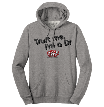 Dr Pepper Trust Me I'm a Dr Hooded Sweatshirt Hoodie Officially Licensed - Oxford Gray