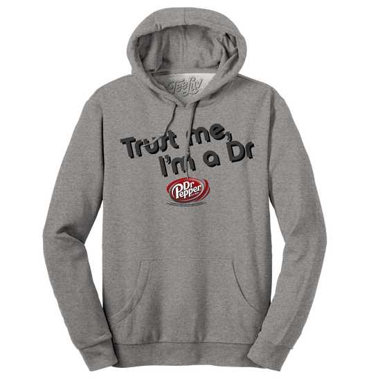 Dr Pepper Trust Me I'm a Dr Hooded Sweatshirt Hoodie Officially Licensed - Oxford Gray