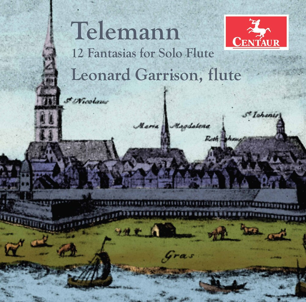 the album cover for Telemann / Garrison - 12 Fantasias For Solo Flute