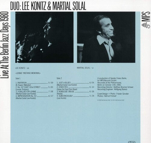 Lee Konitz - Live At The Berlin Jazz Days 1980 Vinyl Record