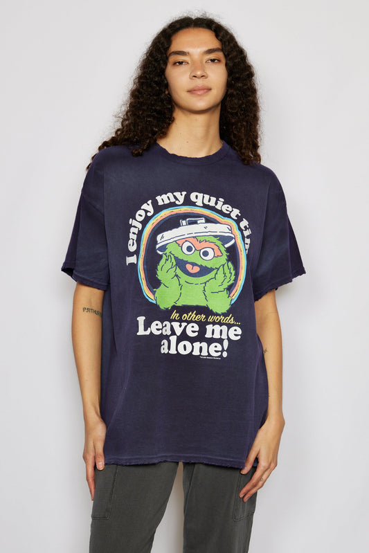 Anti-Social Oscar The Grouch Sesame Street Womens Oversized Tee Shirt