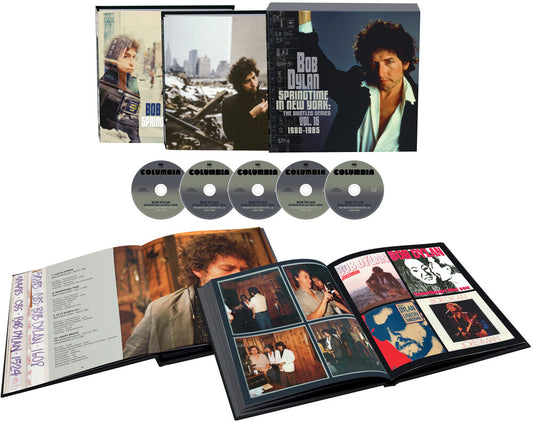 the album cover for Bob Dylan - Springtime In New York: The Bootleg Series Vol. 16 (1980-1985) [Deluxe 5CD]