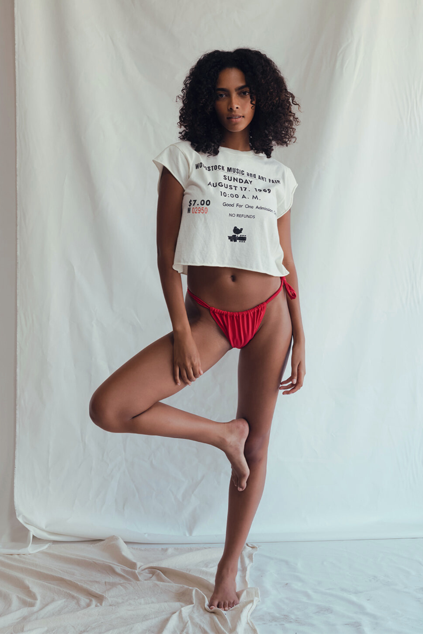 Woodstock Entry Womens Top Shirt Vintage White