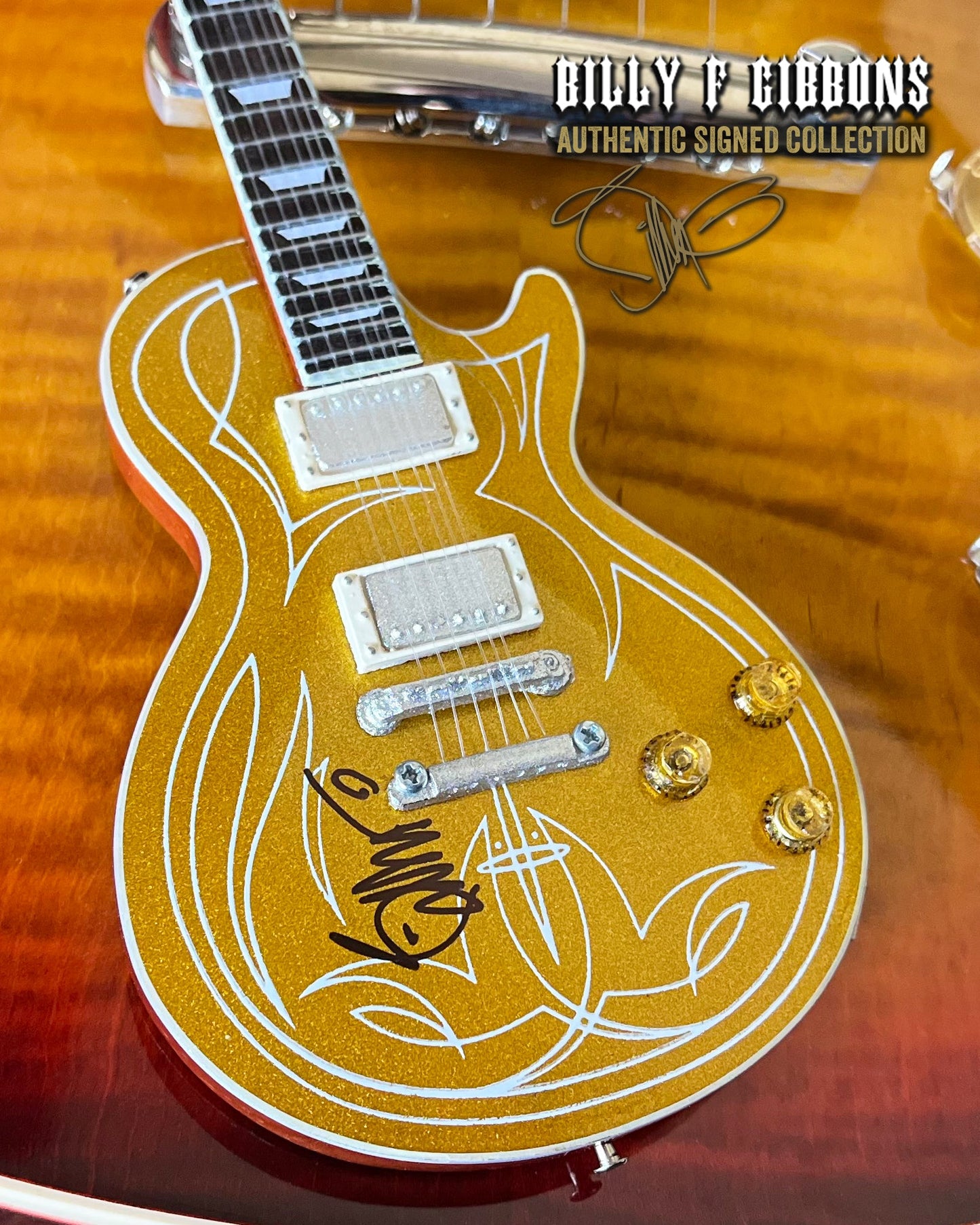Billy F Gibbons AUTOGRAPHED COLLECTION Signature 1:4 Scale Mini Guitar Models - 1ST EDITION 2023