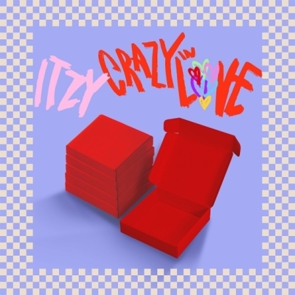 the album cover for ITZY - Crazy In Love [Random Cover incl. 64pg Photobook, 2x Photocards, 2x Polaroids, Sticker Pack + Lyric Paper]