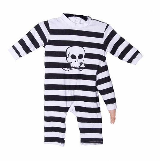 Three Arm Baby Costume Black and White Striped Jumpsuit 12 Months