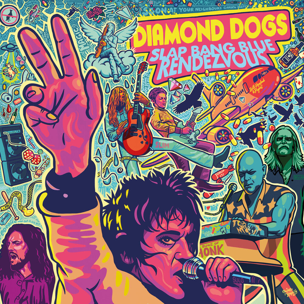 the album cover for Diamond Dogs - Slap Bang Blue Rendezvous
