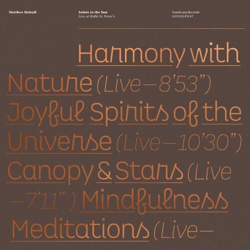 Halsall,matthew - Salute To The Sun Live At Halle St. Peter's - Vinyl Record