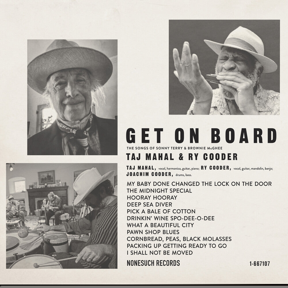 the album cover for Taj Mahal & Ry Cooder - Get On Board