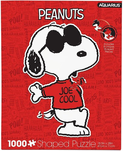 Peanuts Joe Cool Shaped 1000 Pc Puzzle - Peanuts Joe Cool Shaped 1000 Pc Puzzle - Games