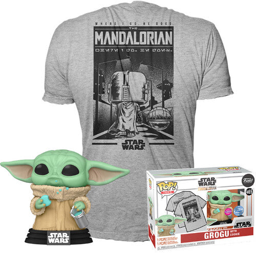Funko Pop! & Tee: - Mando- Grogu W/cookie- L - Collectibles