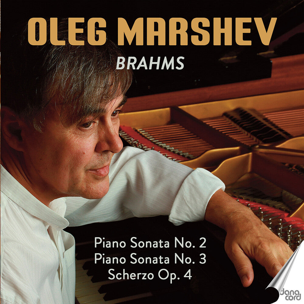 the album cover for Brahms / Marchev - Oleg Marshev Plays Brahms