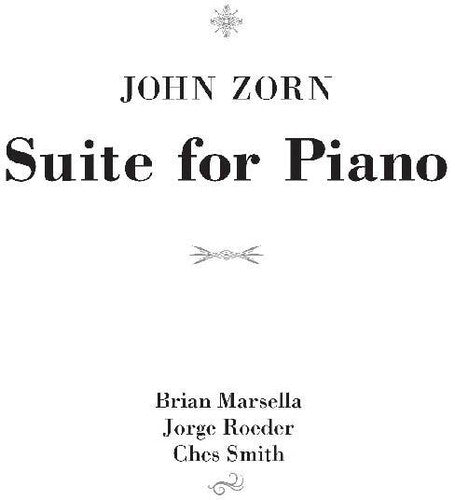 Zorn,john - Suite For Piano - Music CD
