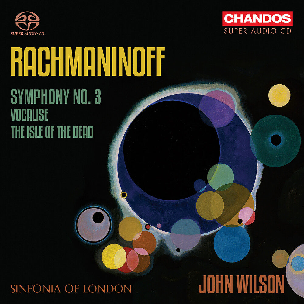 the album cover for Rachmaninoff / Sinfonia Of London - Symphony No 3 Vocalise / Isle Of The Dead