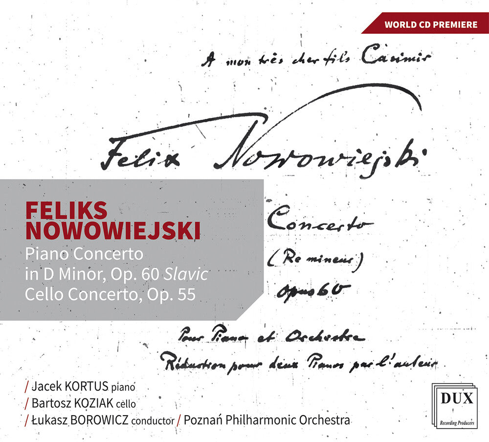 the album cover for Nowowiejski / Kortus / Koziak - Piano Concerto In D Minor