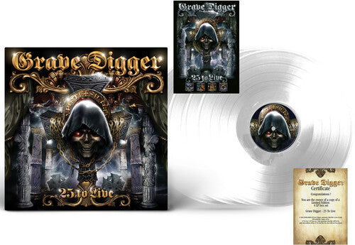 Grave Digger - 25 To Live - Crystal Clear Vinyl Record