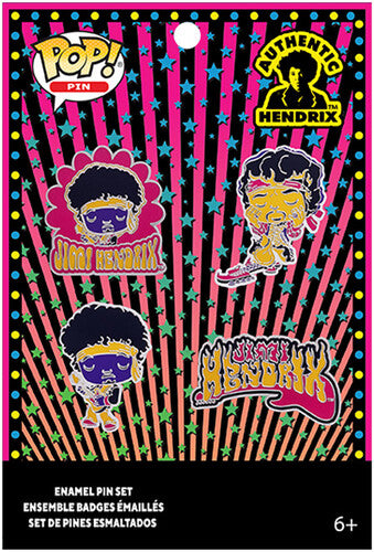 Funko Pop! 4pk Pin Set: - Jimi Hendrix - Flaming Guitar - Collectibles