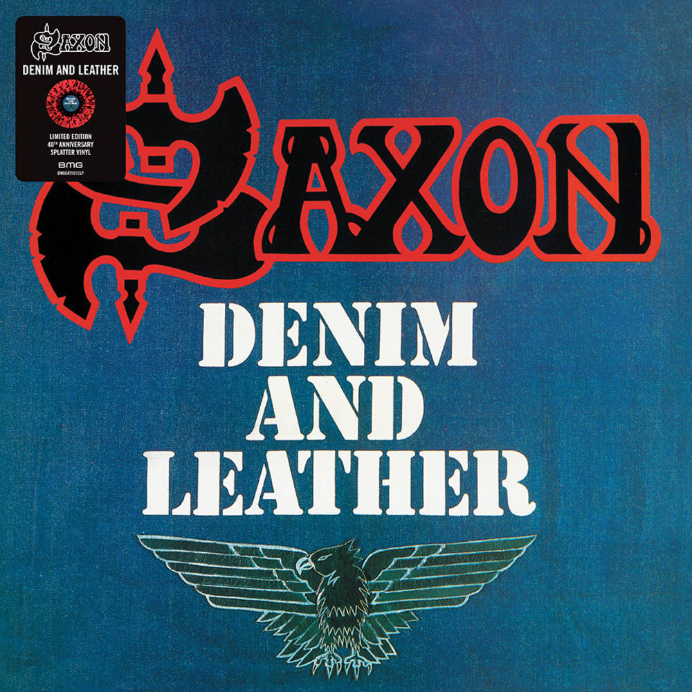 Saxon - Denim And Leather [Indie Exclusive Limited Edition Red & Black Splatter LP] Vinyl Record